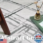 Jinchan 2x10 Kitchen Runner Rug  Washable Abstract Geometric Grid Runner  Non
