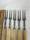 Antique 2 Tine Forks Lot 5 Carved Handle Early Revolutionary 18th19thc Original 