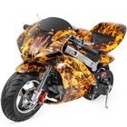 Xtremepowerus Kids Mini Ride On Motorcycle Gas Pocket Bike 4 Stroke 40cc Yellow