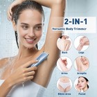 Bikini Trimmer For Women 2 In 1 Womens Electric Razors dual Head Shaver Blue 