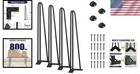 4 Pcs 18 Inch Hairpin Table Legs  Black Alloy Steel For Coffee side Table