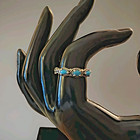 Carolyn Pollack Sterling Silver   Turquoise Ring 3-stone Signed Size 7 75