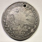 1824 Mo Jm Mexico Hookneck 8 Reales Silver Rare Type Coin Holed Affordable