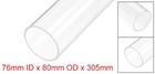 Clear Rigid Acrylic Pipe 76mm 3   Id X 80mm Od X 305mm 12   Round Tube Tubing