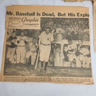 Original Lot Of 2 Newspaper Clippings Babe Ruth Death August 17  1948 Baseball