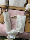 Coach Pink Mini Rowan Gold Hardware Logo Tag