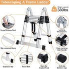 12 5ft Telescoping Ladder Extension Ladder Aluminum Folding Collapsible Ladder