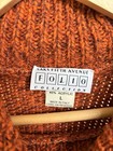 Vintage Saks Fifth Avenue Folio Chunky Knit Turtleneck Sweater Italy Wool Blend