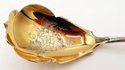 A Stowell Coin Silver Serving Spoon With Grape Design Gold Washed Bowl