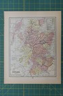 Scotland France Vintage Original Antique 1892 Popular World Atlas Map Lot