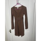 Vintage Y2k 00s Boho Body Central Brown Peasant Belle Sleeve Dress Women s Small