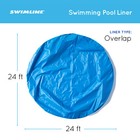 Swimline Li244820 24  Solid Blue Round Above Ground Swimming Pool Overlap Liner