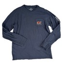 Vineyard Vines Boys Football Whale Pocket Long Sleeve T-shirt Navy Boys M 12-14