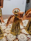 Set Of Vintage Mid-century Set 3 Vintage Brass And Copper Angel Candle Holders