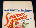 Saludos Amigos Original Movie Poster 1943 Walt Disney Animation Donald Duck