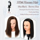 Us 100  Human Hair Mannequin Head Hairdresser Manikin Cosmetology Training Doll
