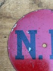 Vintage Original 1950s Nh New Hampshire State Border Trail Marker Red Tin Sign