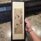 Vintage Chinese Silk Painting Birds On Blossoming Branch Framed Artwork China
