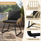 3 Piece Outdoor Patio Wicker Bistro Furniture Sets W 2 Rattan Chairs glass Table