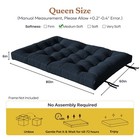 6 Inch Futon Mattress Queen Size Blue Foldable With Straps Thick Corduroy Fabric