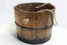 Vintage  Wood   Metal Diameter 1 2 Barrel Bucket Farmhouse Decor 8 5  T X 11  D