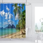 Zxmbf Tropical Beach Shower Curtain Ocean 60 w X 72 l  pack Of 1   Tro