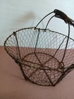 Egg  Gathering Wire Basket Primitive Farmhouse Rustic Decor 