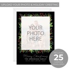 Personalized Merry Christmas Greenery Photo Card   25 Custom Wreath Frame Hol   