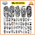 77 Pcs Casino Temporary Tattoo Set Poker Dice Lion Skull Realistic Body Art