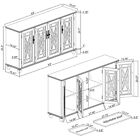 63  Buffet Sideboard Accent Storage Cabinet W 4 Glass Doors  3 Color Options