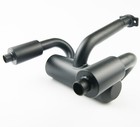 Black Steel Twin Exhaust Pipe For Hpi Rovan Baja 5b 5t King Motor Buggy