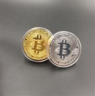 Golden silver Plated Iron Bitcoin Commemorative Coin Gift Rare Collectible