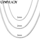Men women s 925 Sterling Silver Tarnish-free Italian Snake Chain Necklace 16-24 