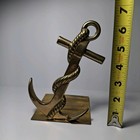 Single  Not A Pair  Vtg Brass Nautical Ship Anchor Book End Nice Patina