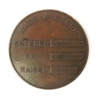 Rare Version Bronze Masonic Lodge  made A Mason  Initiation Token Medal Vintage