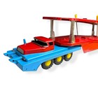 Rare Vintage Cragstan Tin Friction Toy Auto Transporter Trailer Toy Truck Japan