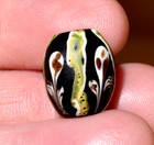 Antique Venetian Black Lampwork Italian Ghost Bead Floral Designs African Trade 