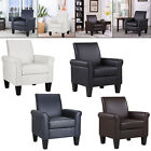 Modern Accent Arm Chair Upholstered Barrel Tub Club Chair Single Sofa Leather Us