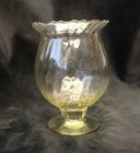 Antique Victorian Blown Glass Celery Vase Spooner Footed Rib Optic Textured Rim