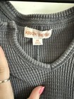 Women s Gray Waffle Thermal Long Sleeve Top