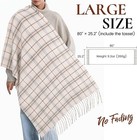Women s Winter Plaid Scarf  Soft Cashmere-feel Shawl Wrap