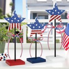 3 Pcs 4th Of July Table Decorations Wooden Star Set  Rustic Patriotic Stripe