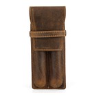 Genuine Leather 2 Slots Pen Holder Case Luxury Fountain Pen Sleeve Organizer Bag