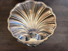 Large Vintage Silver Plated Clam Shell Bowl With Shell Feet 12 5 X12 