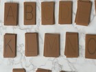 Lot Of 108 Pantograph 1 3 4  Block Letter Tiles 2 3 4  Tall Plastic Font Plates