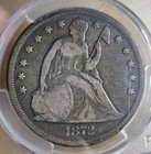 1872 Seated Liberty Silver Dollar Pcgs Vg8 Very Good Almost Fine With Motto 