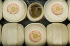 Vintage Textile Thread Lot J p Coats Mercerized Crochet White A4 20 Six Cord