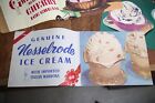 Vintage Ice Cream Paper Litho Advertising Signs Grocery Store Display Posters