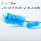 Aquarium Filter Brush Set  Flexible Double Ended Black  Silver  Sky Blue 