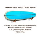  Surfboard Rack Holder Hooks Ash Tree Wood Eco-friendly Display Natural Wave